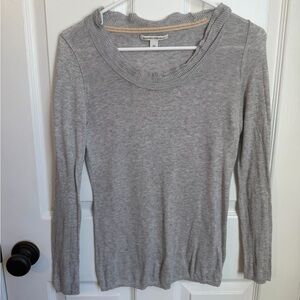 Banana Republic Heather Gray Scoop Neck Sweater Gray XS